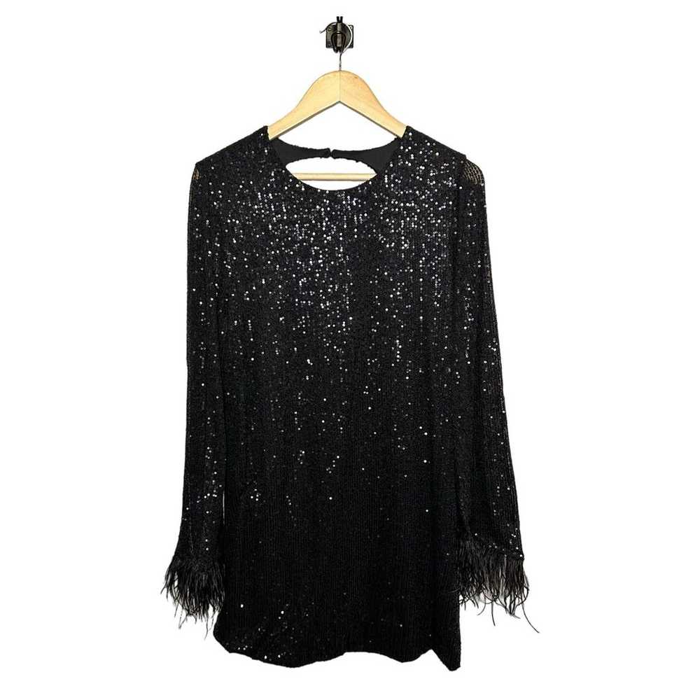 WAYF Sequin Feather bell sleeve dress - image 2