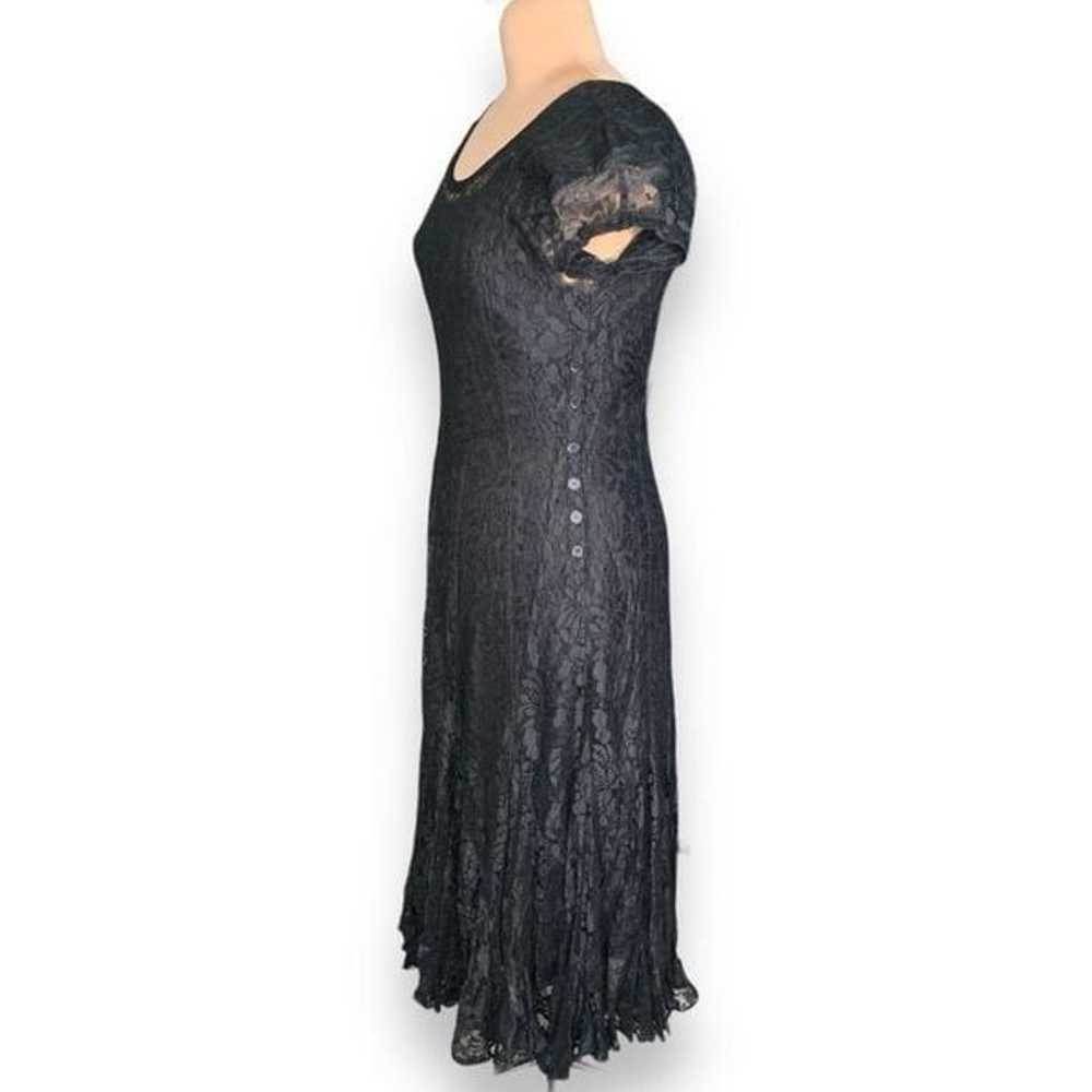Vintage Nostalgia Dress Black Floral Lace Short S… - image 2