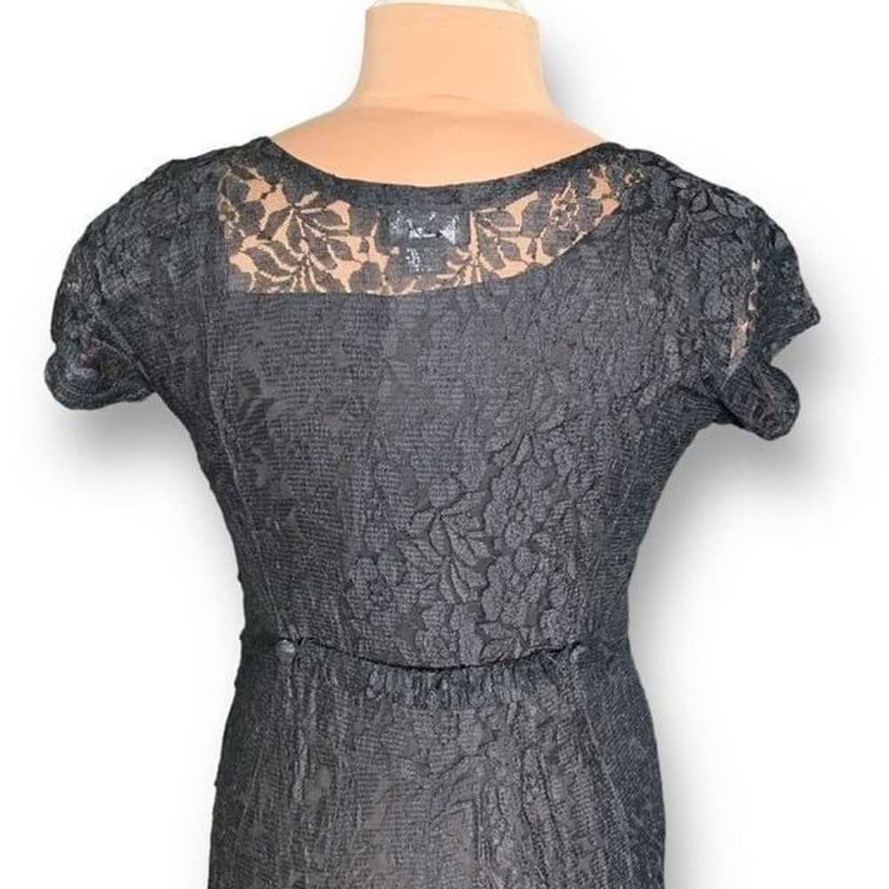 Vintage Nostalgia Dress Black Floral Lace Short S… - image 5