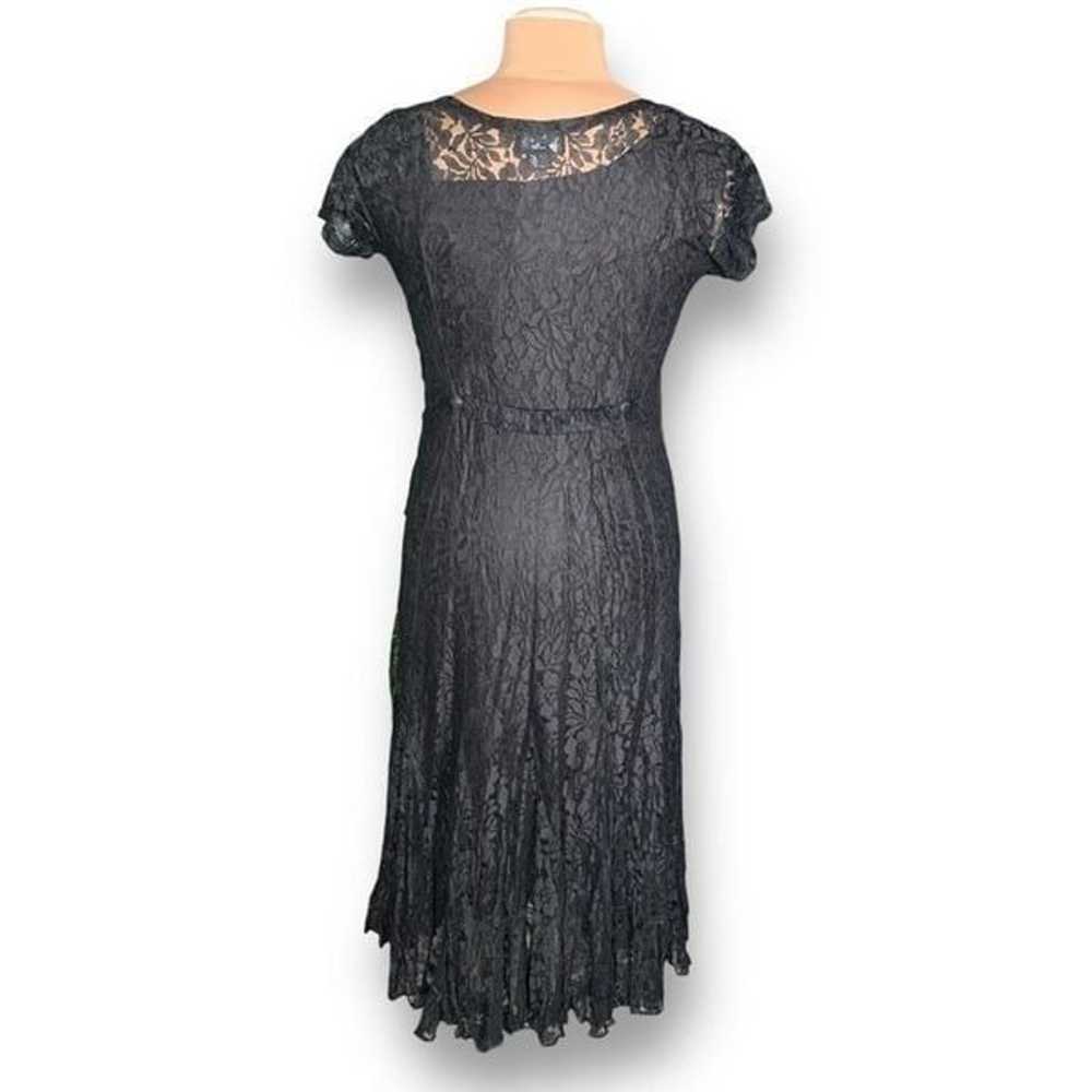 Vintage Nostalgia Dress Black Floral Lace Short S… - image 6