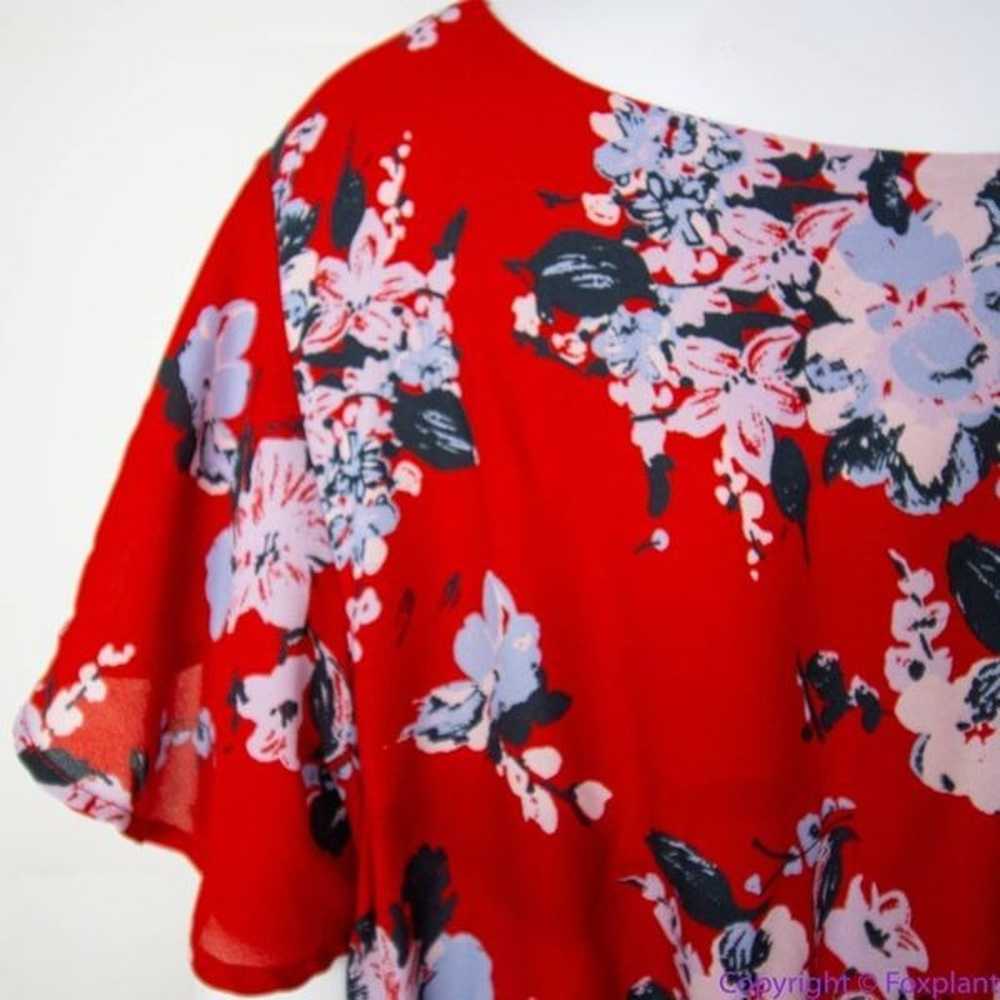 Modcloth Fits of Bliss Midi Floral Wrap red Dress… - image 10