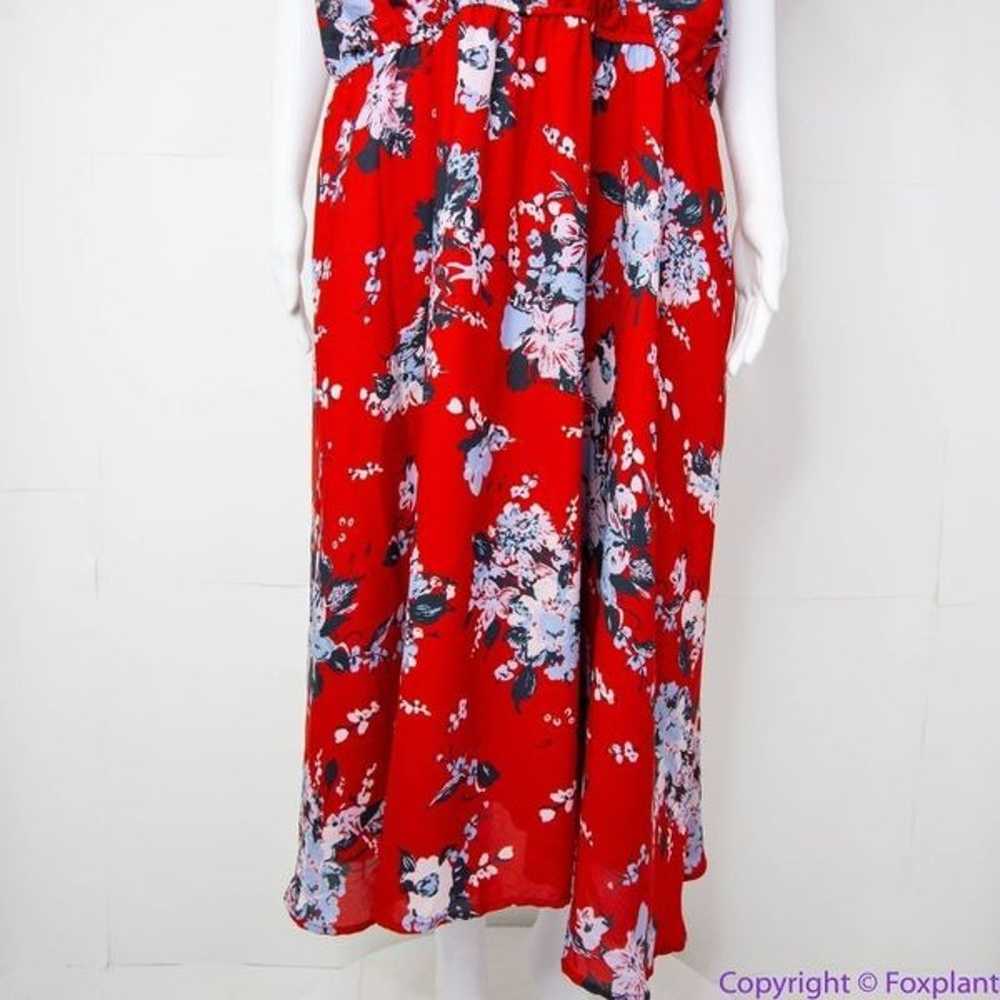 Modcloth Fits of Bliss Midi Floral Wrap red Dress… - image 3