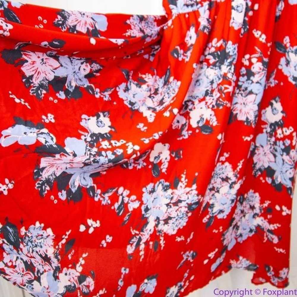 Modcloth Fits of Bliss Midi Floral Wrap red Dress… - image 4