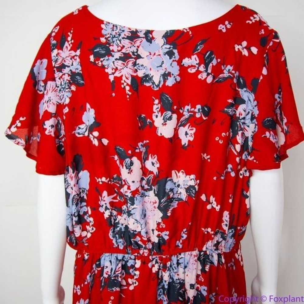 Modcloth Fits of Bliss Midi Floral Wrap red Dress… - image 5