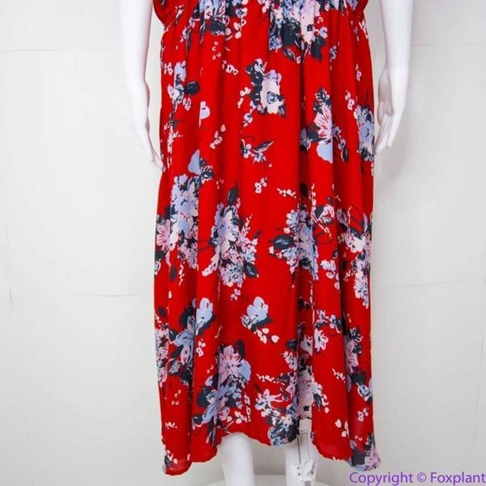 Modcloth Fits of Bliss Midi Floral Wrap red Dress… - image 6
