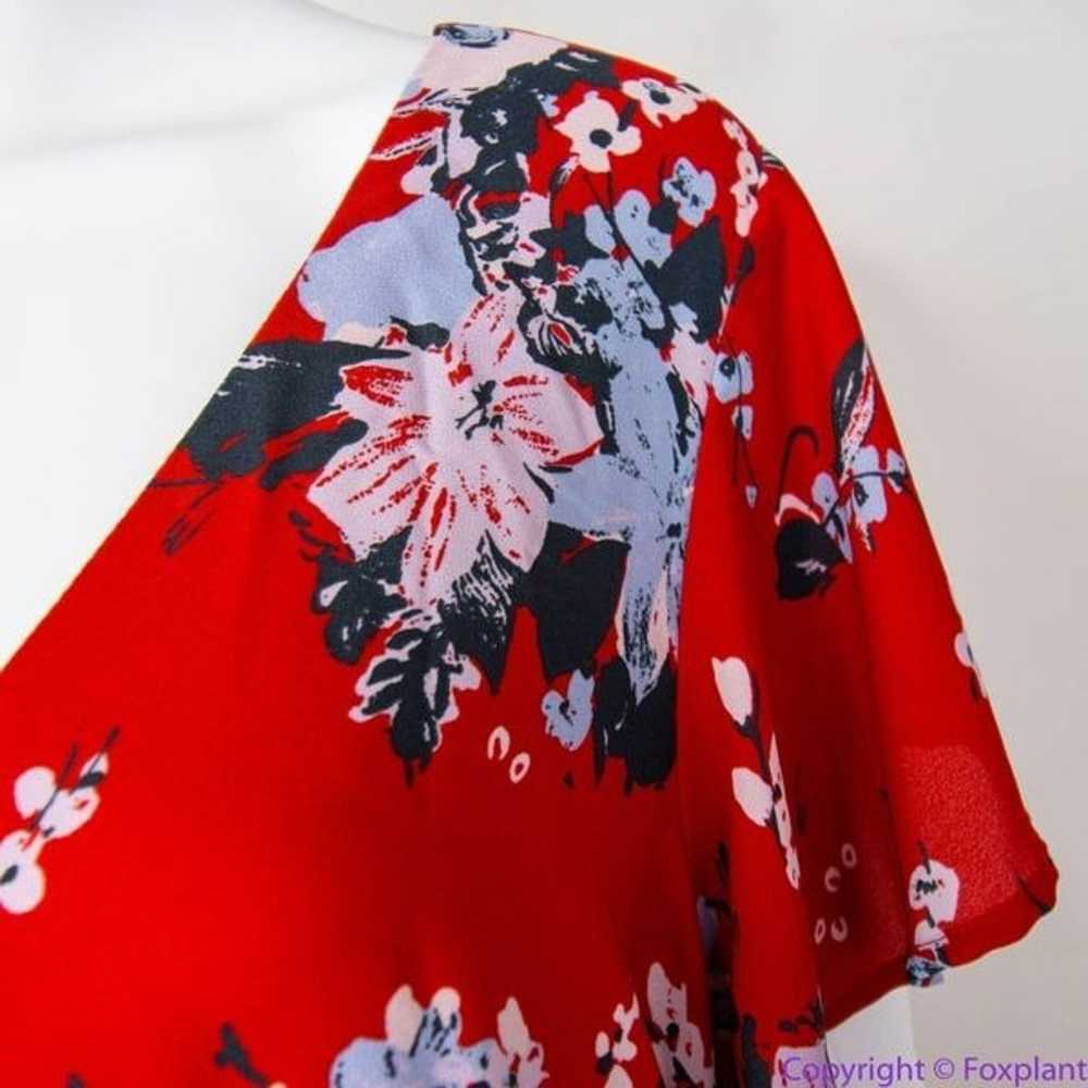 Modcloth Fits of Bliss Midi Floral Wrap red Dress… - image 7