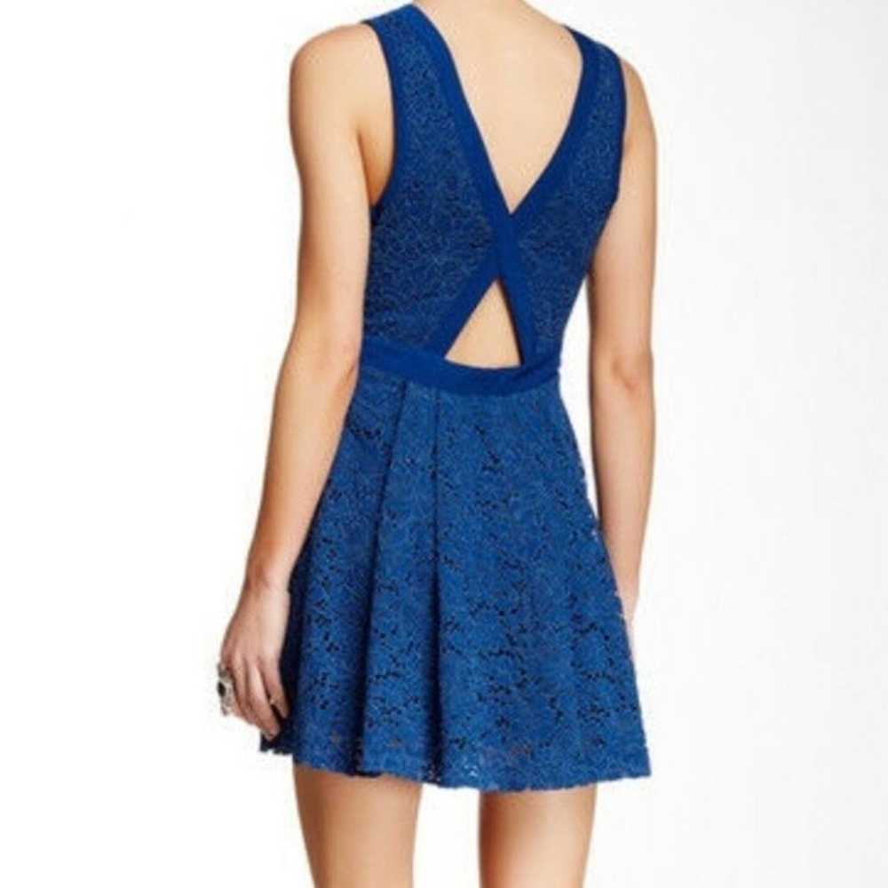 Free People Blue Lovely Lace Dress Cut Out Back S… - image 2