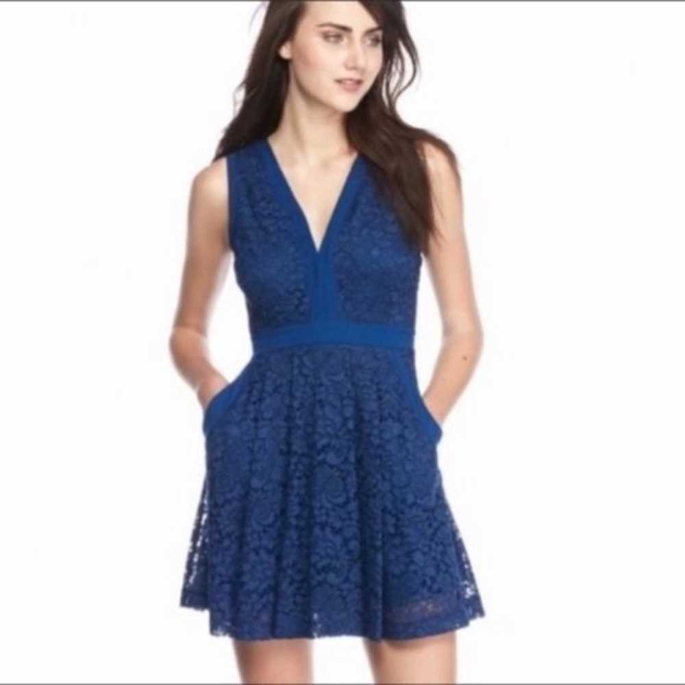 Free People Blue Lovely Lace Dress Cut Out Back S… - image 9