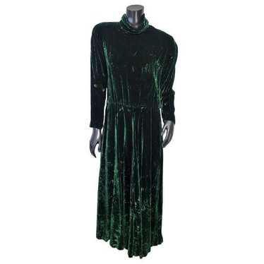 Vintage 80s Carroll Reed M/L Emerald Green Crushe… - image 1