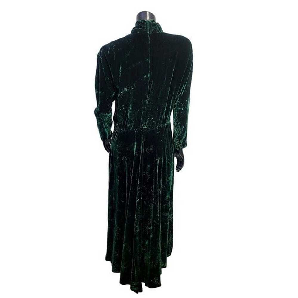 Vintage 80s Carroll Reed M/L Emerald Green Crushe… - image 8