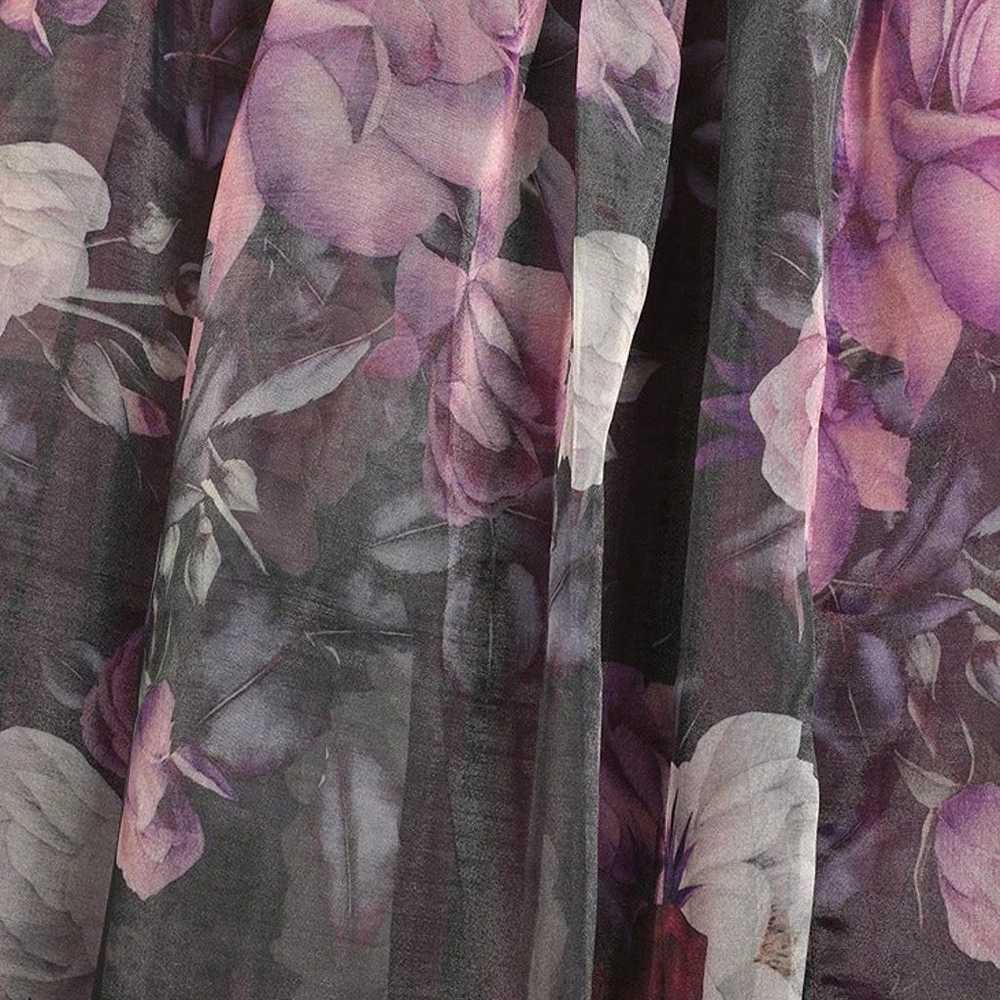 Wonderful Waltz Purple Floral Print Strapless Bus… - image 5