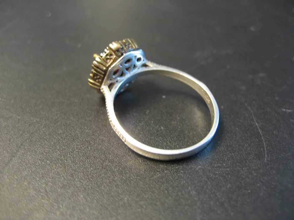 Vintage Petite Sterling Silver Gemstone Ring - image 3