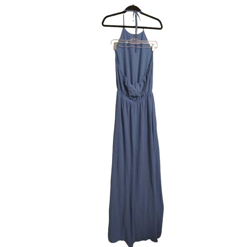 Show Me Your Mumu Heather Halter Dress L Blue Sol… - image 4