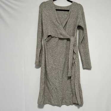 Drop Shoulder Tie Front Sweater Dress