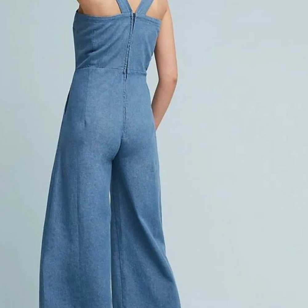 Anthropologie Suku Denim Cropped Jumpsuit by Loup… - image 2