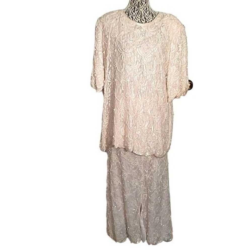 LAWRENCE KAZAR New York Vintage Beaded Long Dress… - image 1