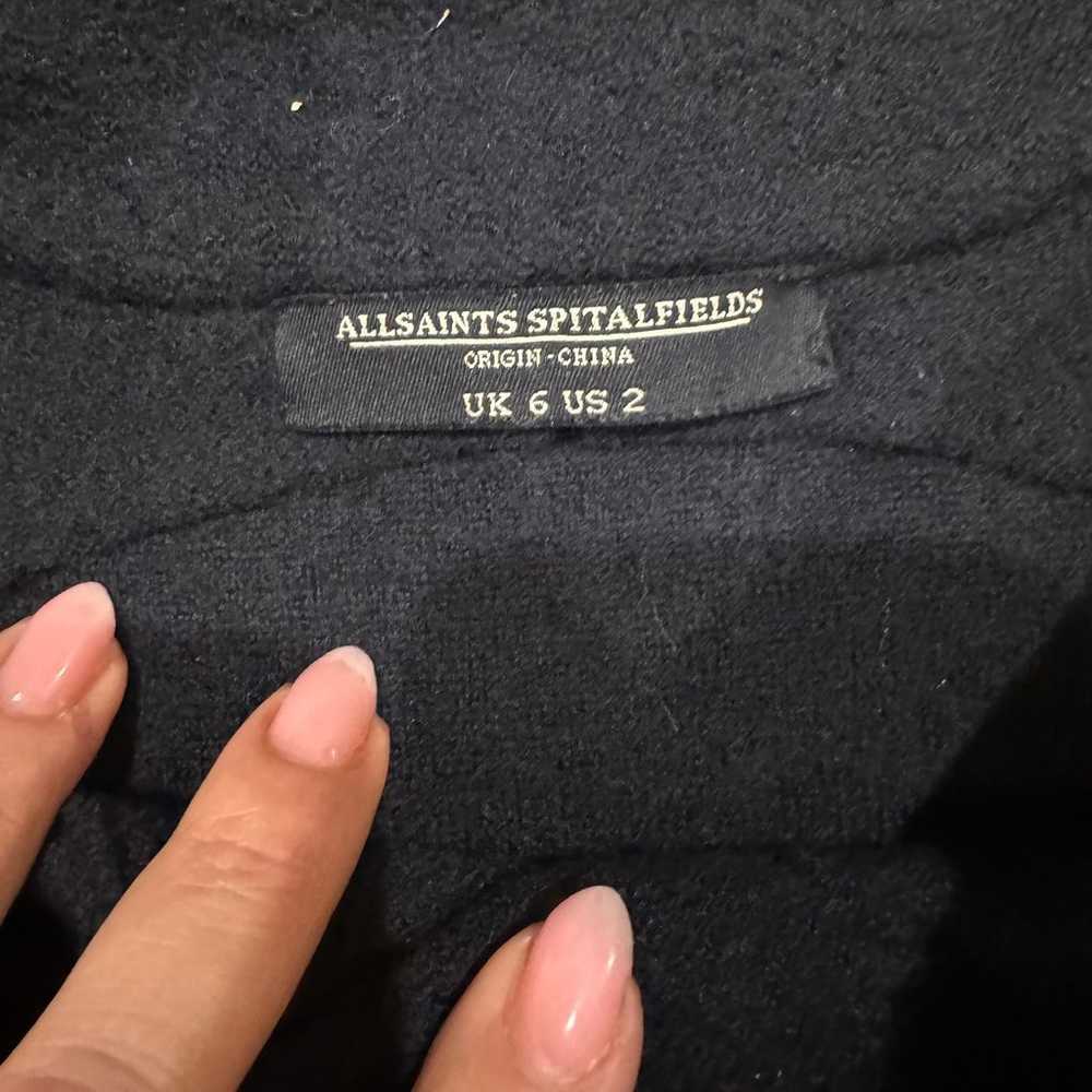 ALLSAINTS Black Mini Peekoa Wool Dress Size 2 - image 2