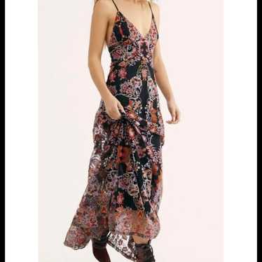 Free People Rising Sun Embroidered Maxi Dress