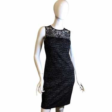 Vince Camuto Lace Marbleized Sleeveless Dress Blac