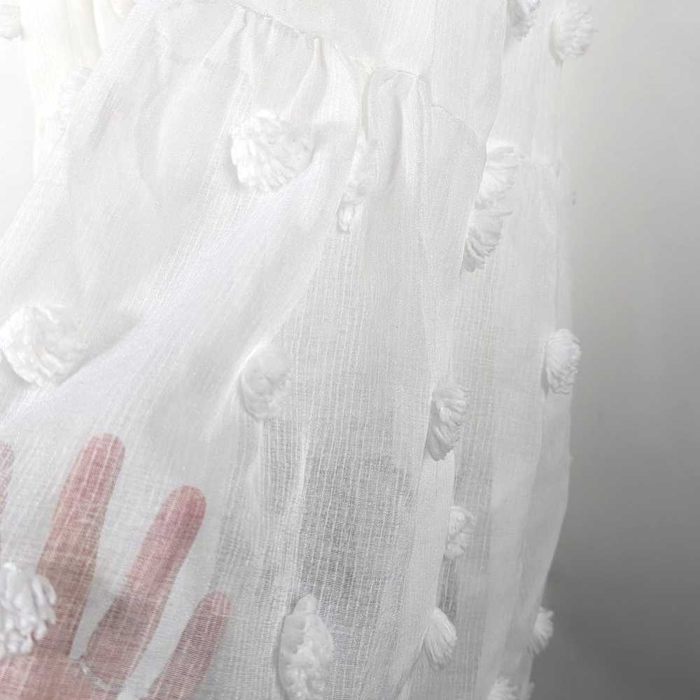 Vita Grace Dress Size Small White Sheer Pom Pom B… - image 3