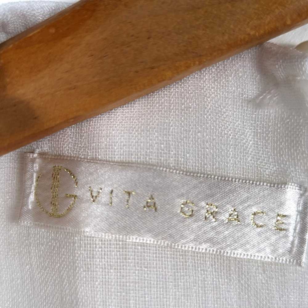 Vita Grace Dress Size Small White Sheer Pom Pom B… - image 5