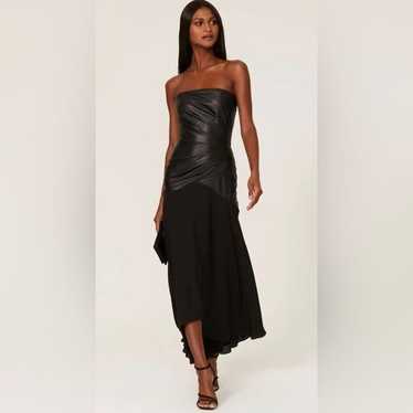 RTR sz 2 ShoshannaRustin Faux Leather Gown Black … - image 1