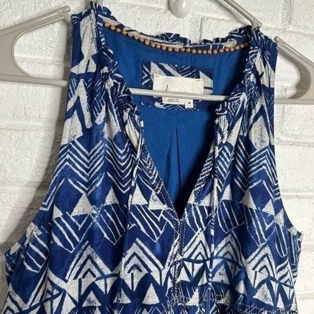 Anthropologie Tiered Abstract Blue Patterned Maxi… - image 4