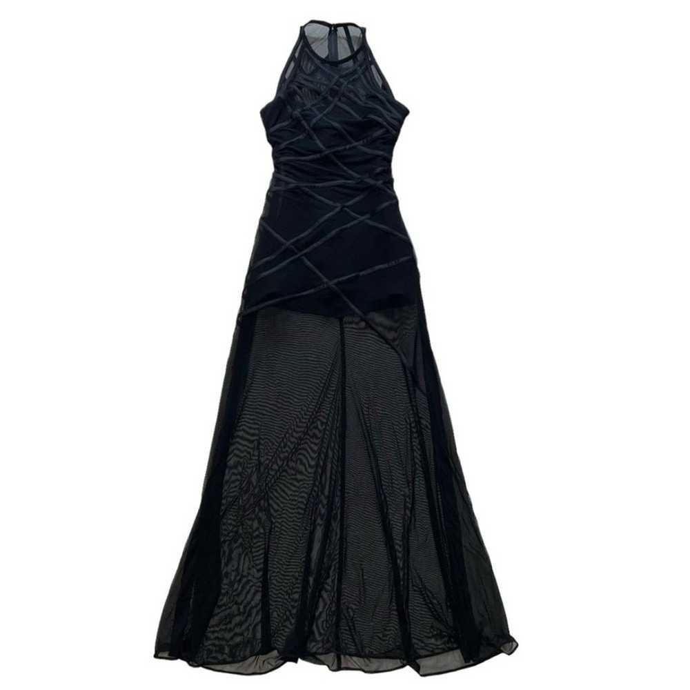 Tadashi Black Mesh Illusion Formal Cocktail Gown … - image 4