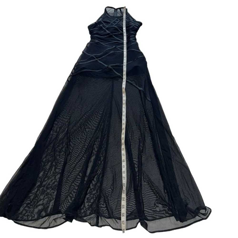 Tadashi Black Mesh Illusion Formal Cocktail Gown … - image 5