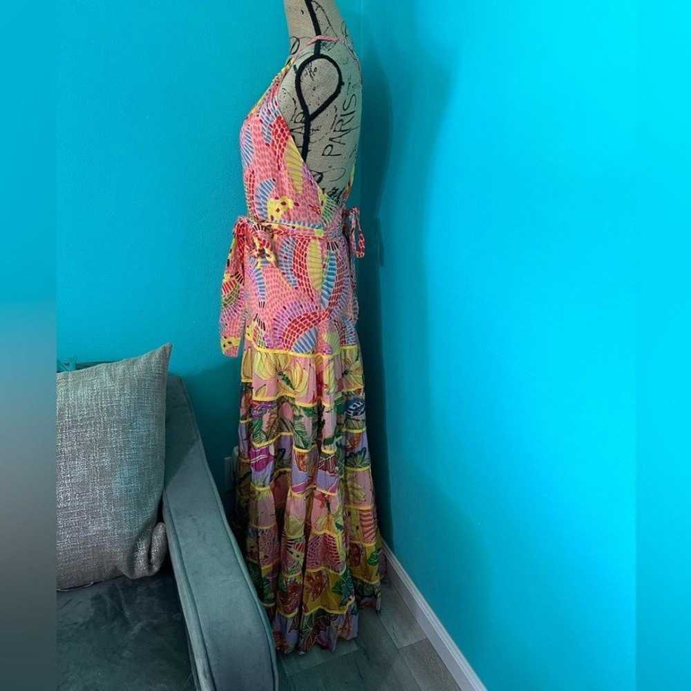 FARM Rio Halter Maxi Dress with Floral Banana Pat… - image 3