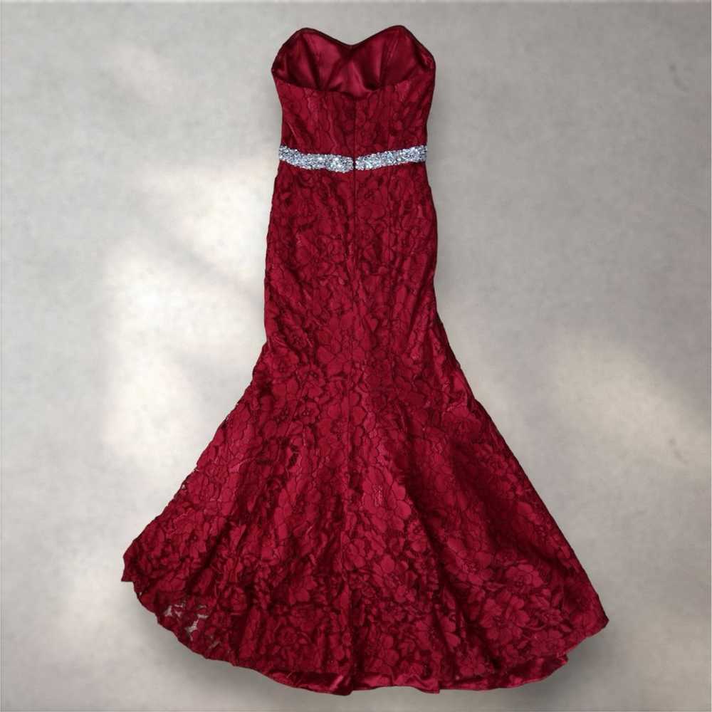 Red Lace Rose Pattern Prom/Wedding/Party Sleevele… - image 4