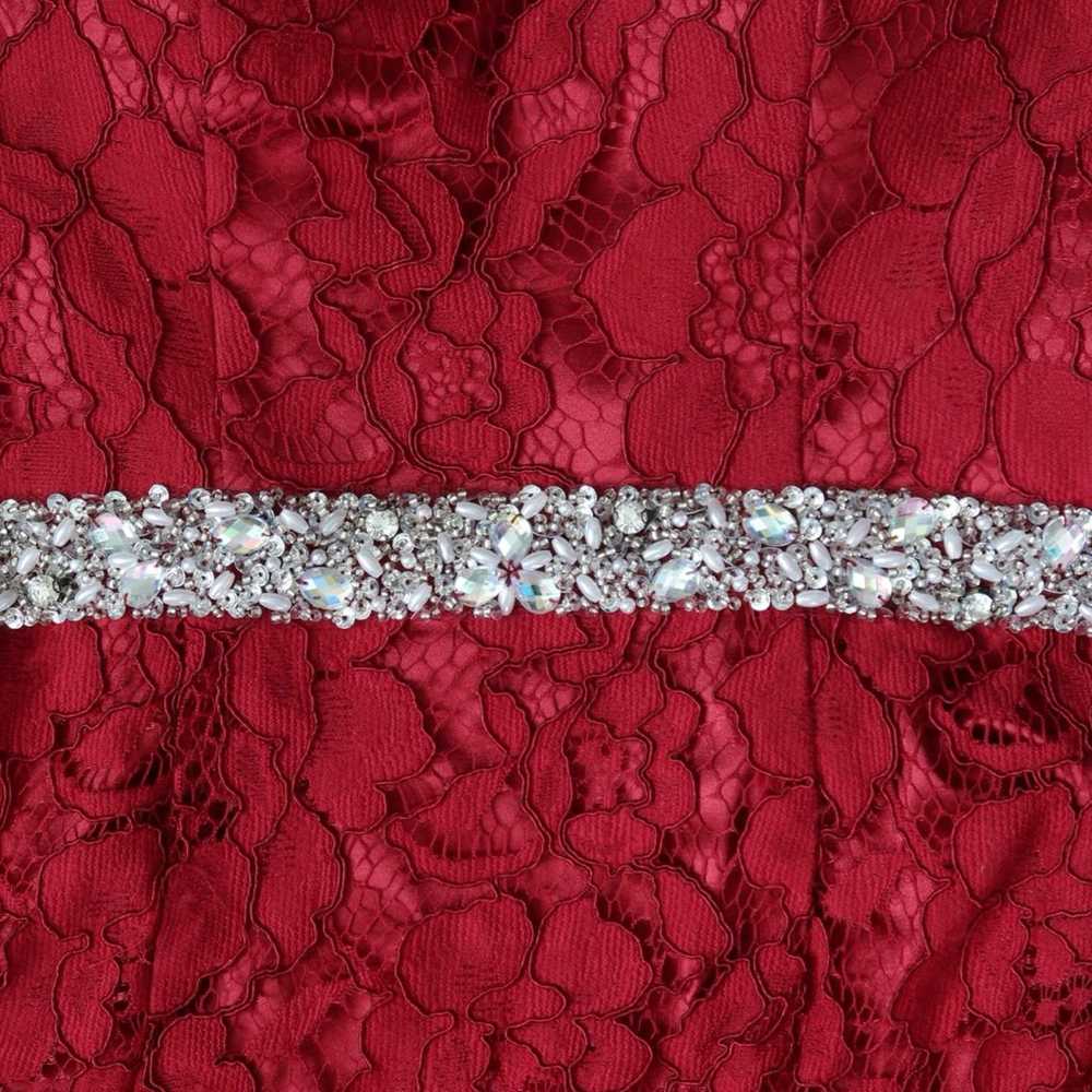 Red Lace Rose Pattern Prom/Wedding/Party Sleevele… - image 6