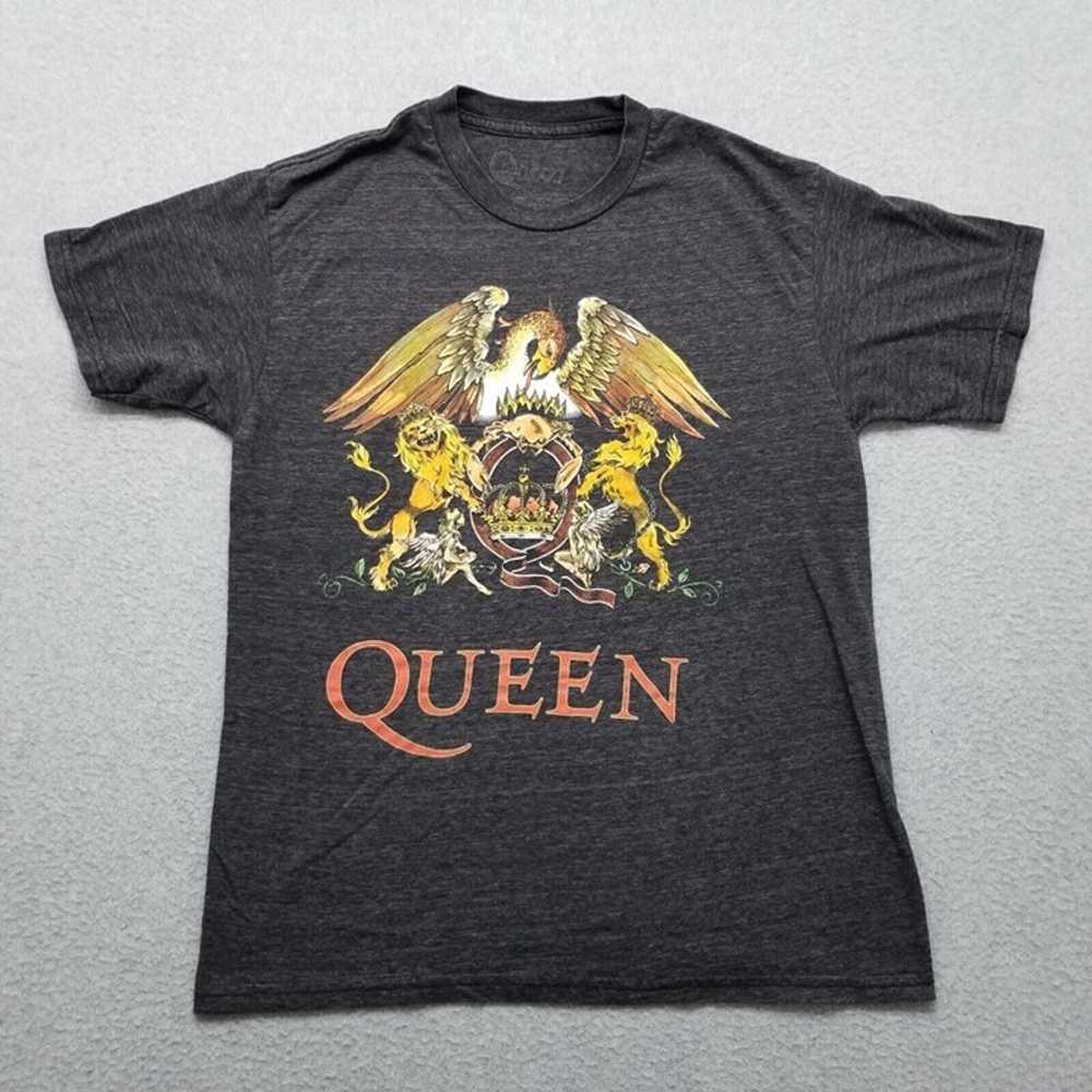 Queen Shirt Mens Medium Dark Gray Short Sleeve Cr… - image 1