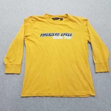 American Eagle Shirt Mens Medium Yellow Long Sleev
