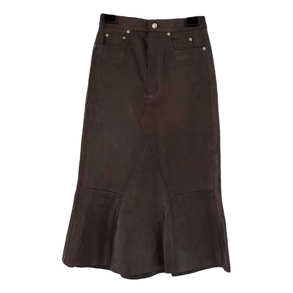 Rick Owens Leather mid-length skirt - image 1