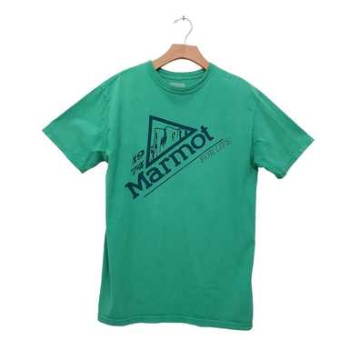 Marmot T-Shirt Mens Large Green Crew Neck Short S… - image 1