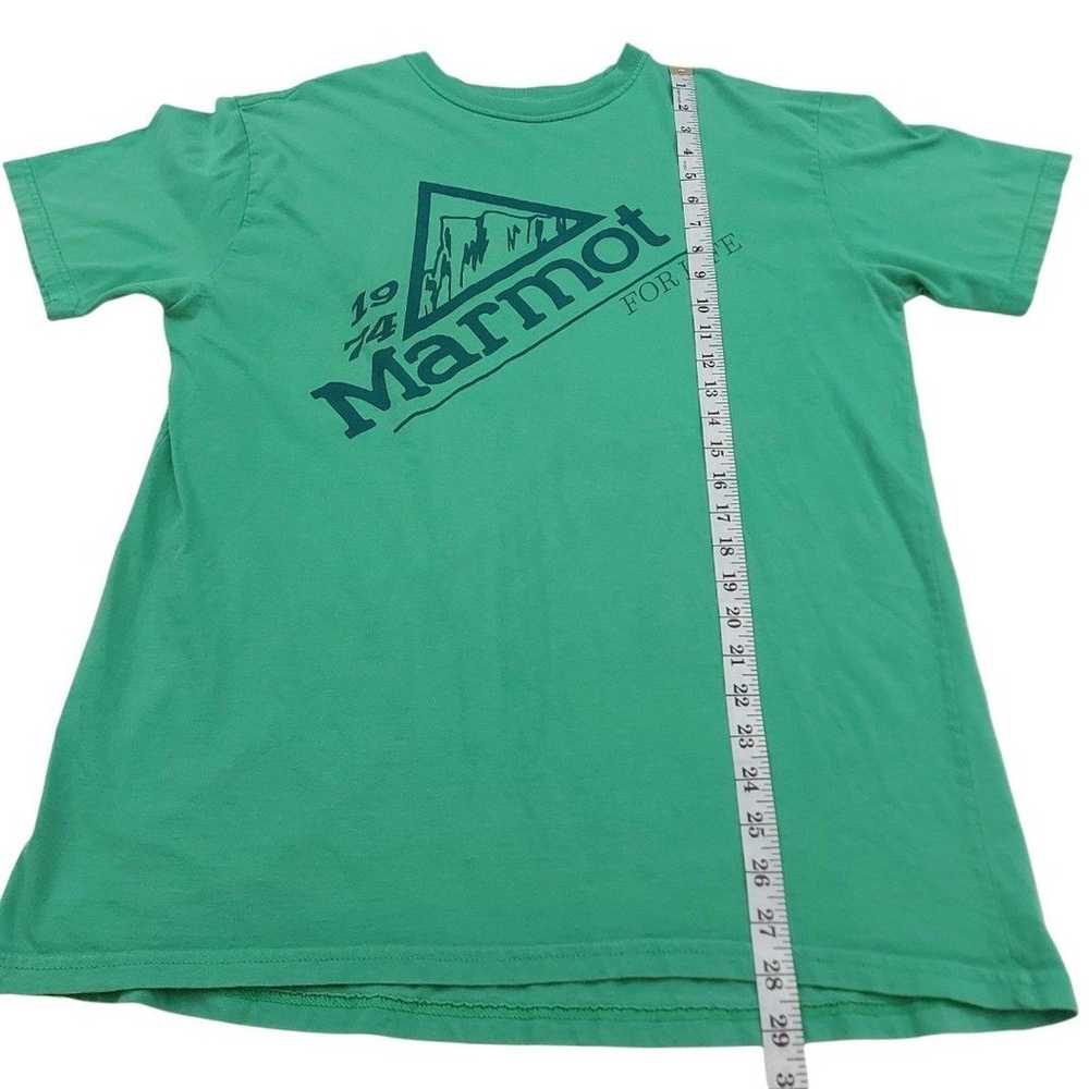 Marmot T-Shirt Mens Large Green Crew Neck Short S… - image 7