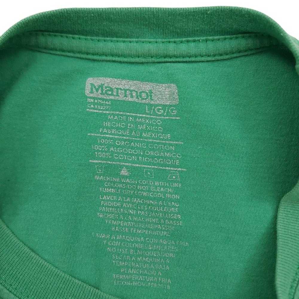 Marmot T-Shirt Mens Large Green Crew Neck Short S… - image 9