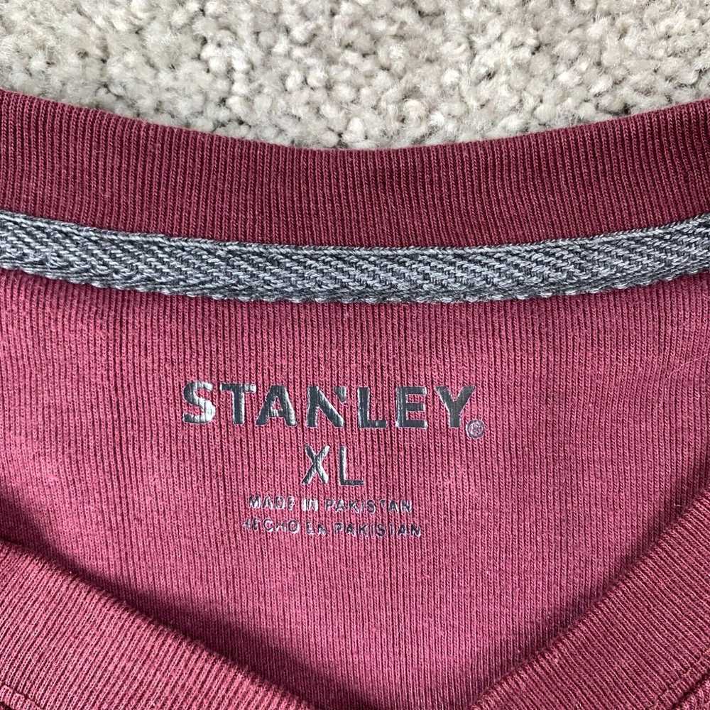 Vintage Stanley Henley Shirt Men's Size XL Maroon… - image 3