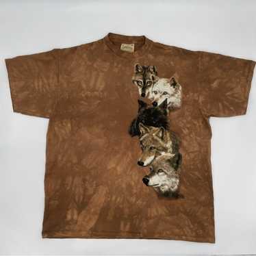The Mountain Wolf Pack Graphic Tee Brown Tie-Dye … - image 1
