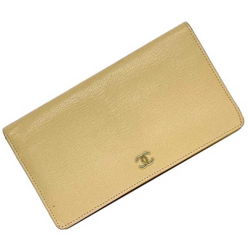 Chanel Chanel Bi-fold Long Wallet Beige Coco Mark… - image 1