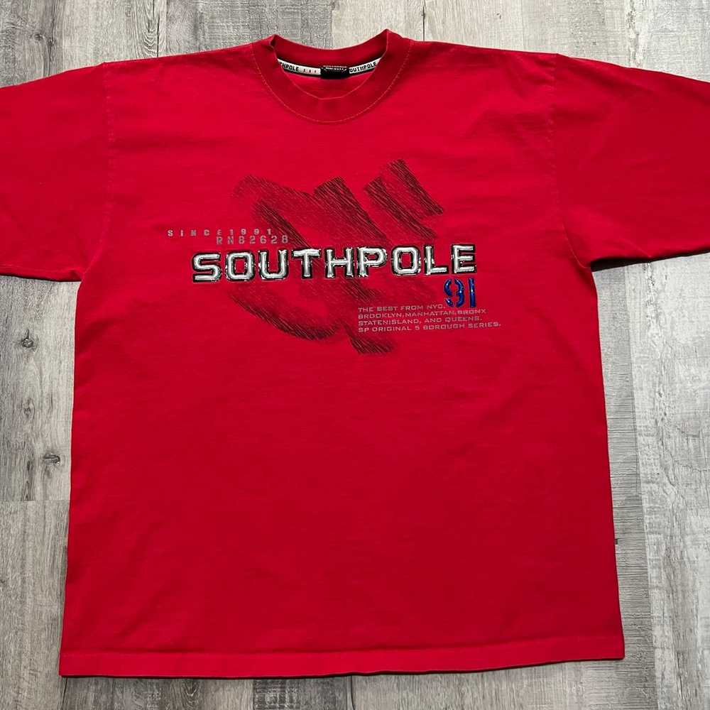 VTG Southpole Red Gel Graphic 90s Made in USA Hip… - image 1