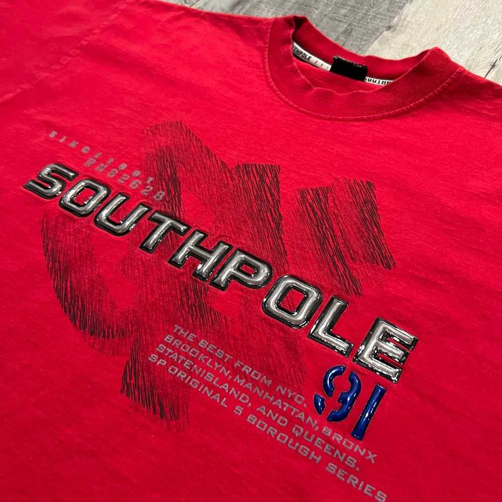 VTG Southpole Red Gel Graphic 90s Made in USA Hip… - image 2