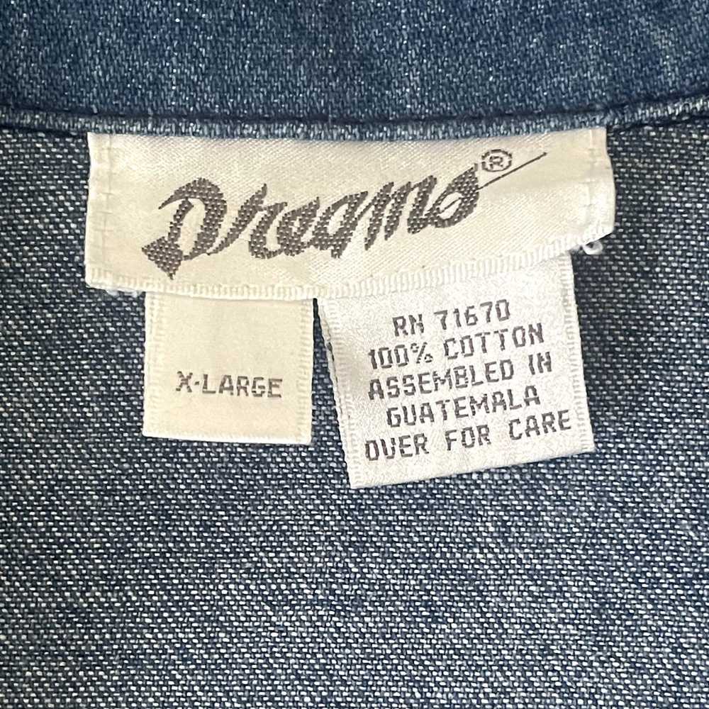 Vintage Dreams Denim Blazer XL Rhinestone Studded… - image 4