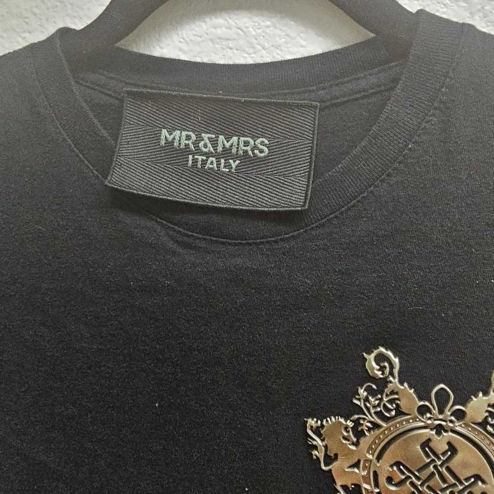 Mr & Mrs Italy Black T-shirt with Gold Embellishm… - image 6