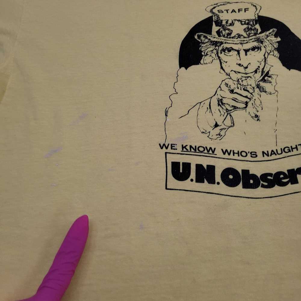 Hanes Vintage 80s Uncle-Sam UN-Observer Staff Shi… - image 5