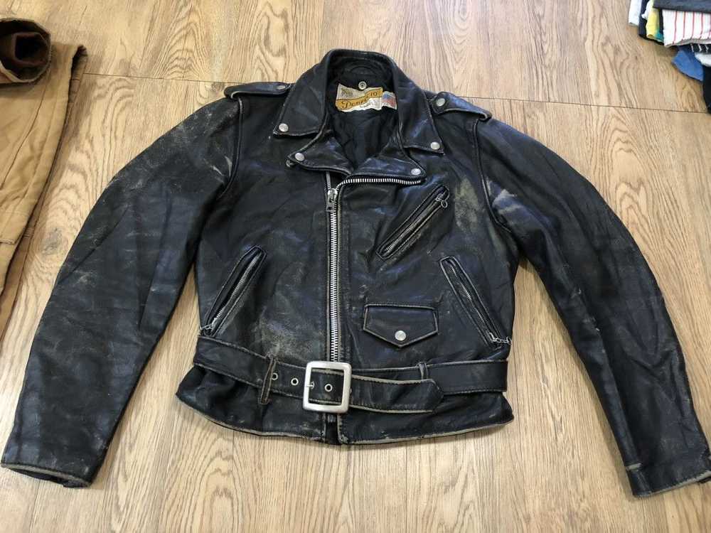 Leather Jacket × Schott × Vintage Distressed Scho… - image 2