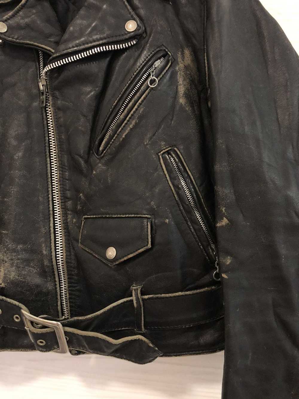 Leather Jacket × Schott × Vintage Distressed Scho… - image 4