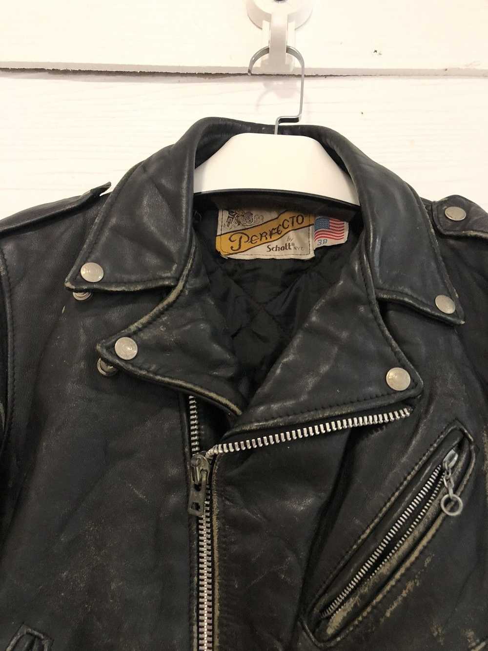 Leather Jacket × Schott × Vintage Distressed Scho… - image 6