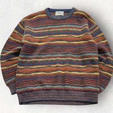 Coloured Cable Knit Sweater × Vintage Vintage Mad… - image 1